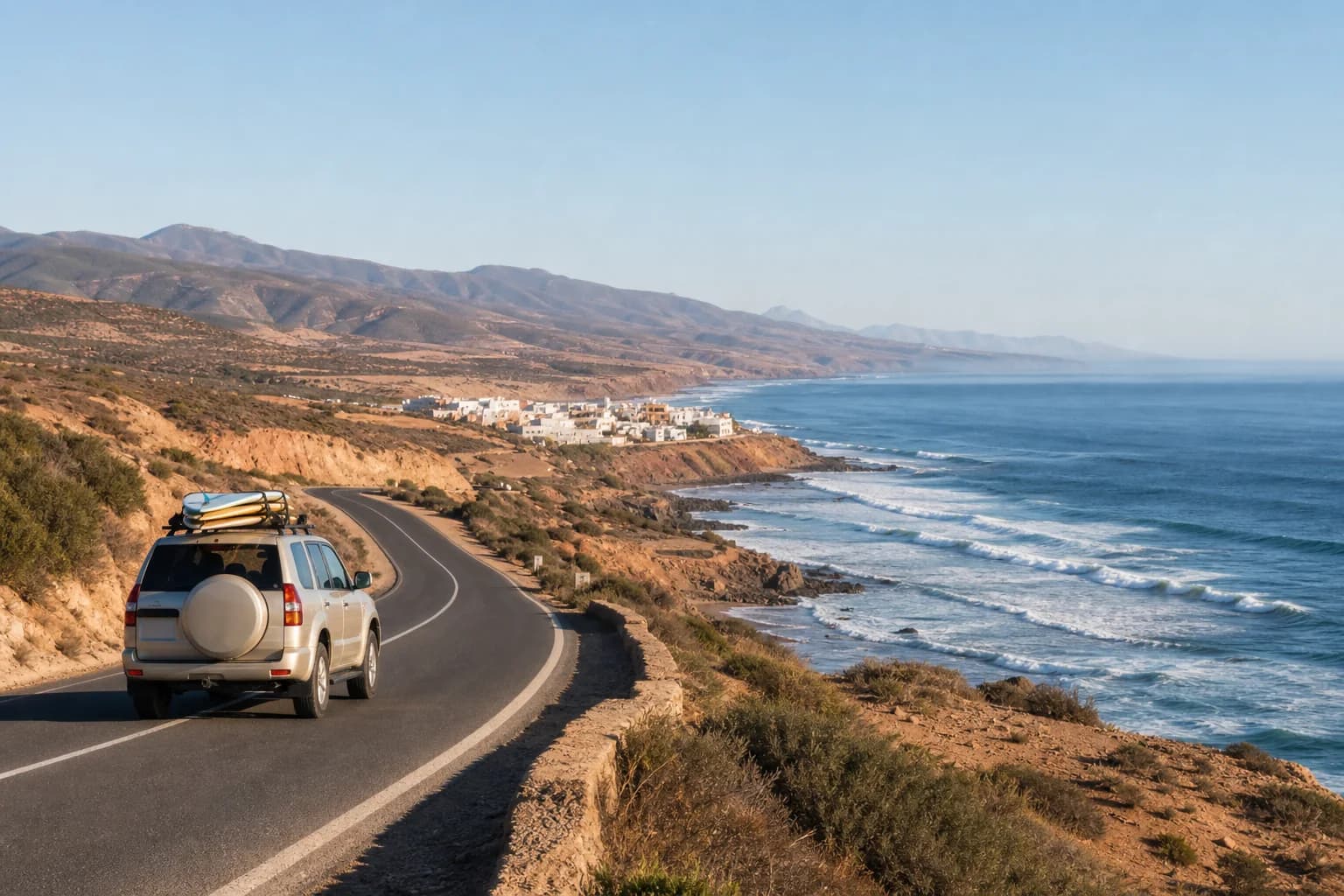 Surf road along Morocco's Atlantic coast
