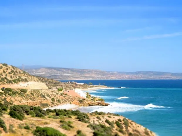 Coastline view near La Source surf spot in Morocco